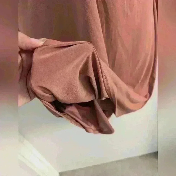 Express Mauve Bodycon Ruffle and Lace Sleeve Dress Size M - Picture 3 of 12